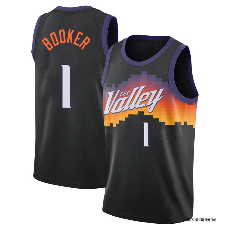 Men's Phoenix Suns Devin Booker Nike Black 2020/21 City Edition Name &  Number T-Shirt